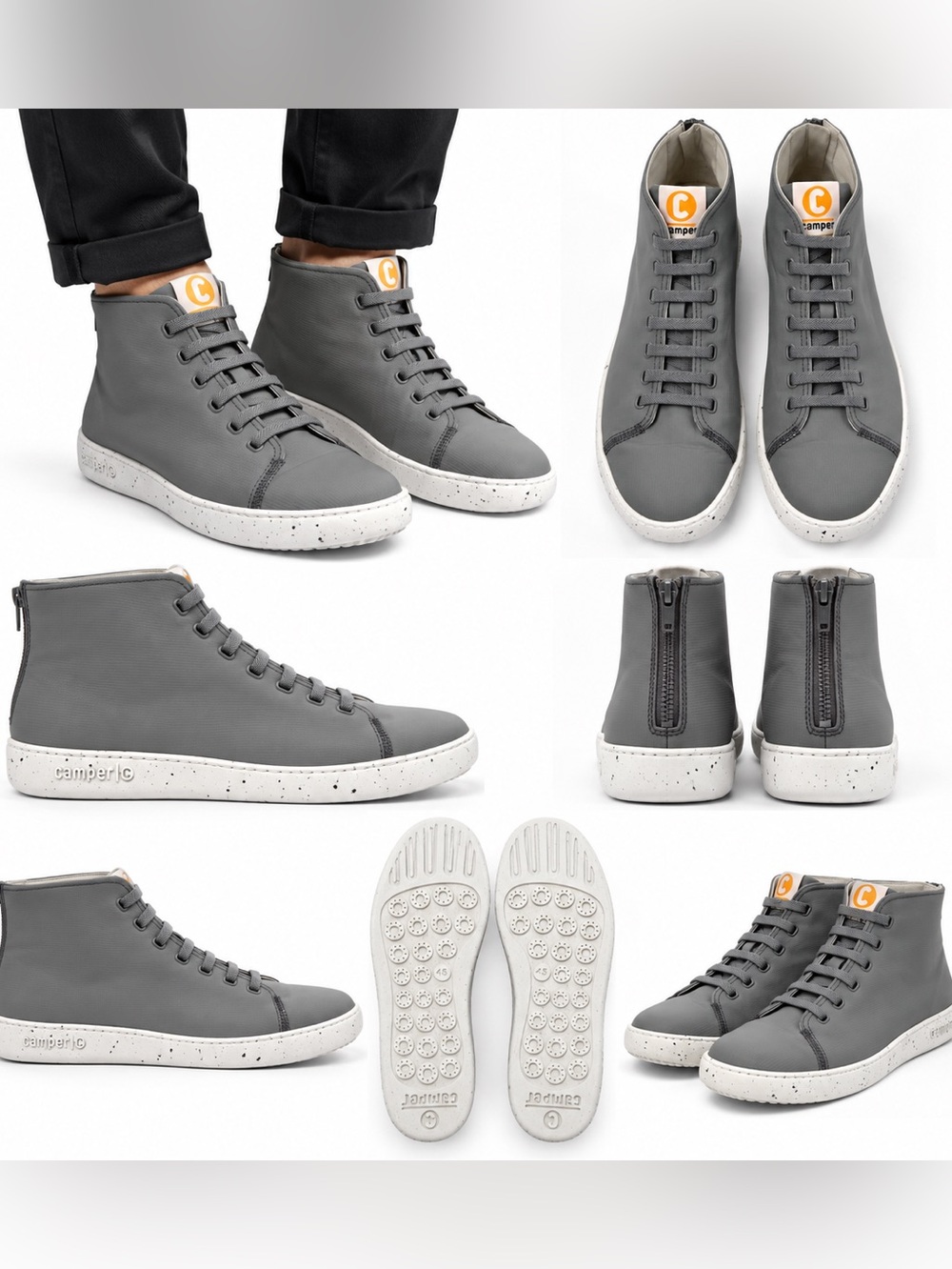 Camper Peu Grey High-Top Sneakers Men’s EU 45 / US 12 – Barely Worn